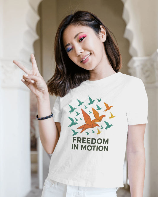 Freedom In Motion- Women Half Sleeve Round Neck T-shirt