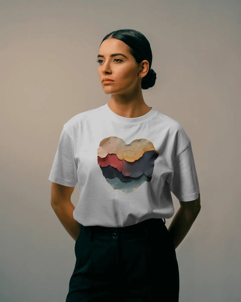 Abstract Heart- Women Half Sleeve Round Neck T-shirt