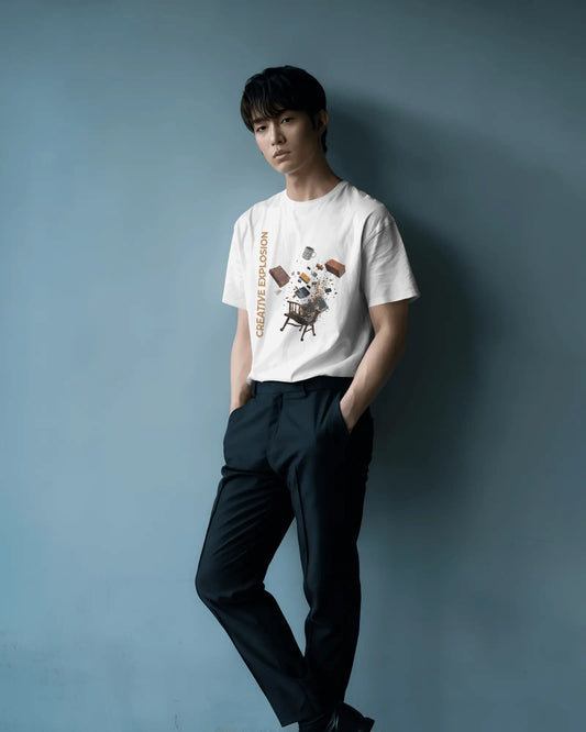 Creative Explosions- Men Half Sleeve Round Neck T-shirt