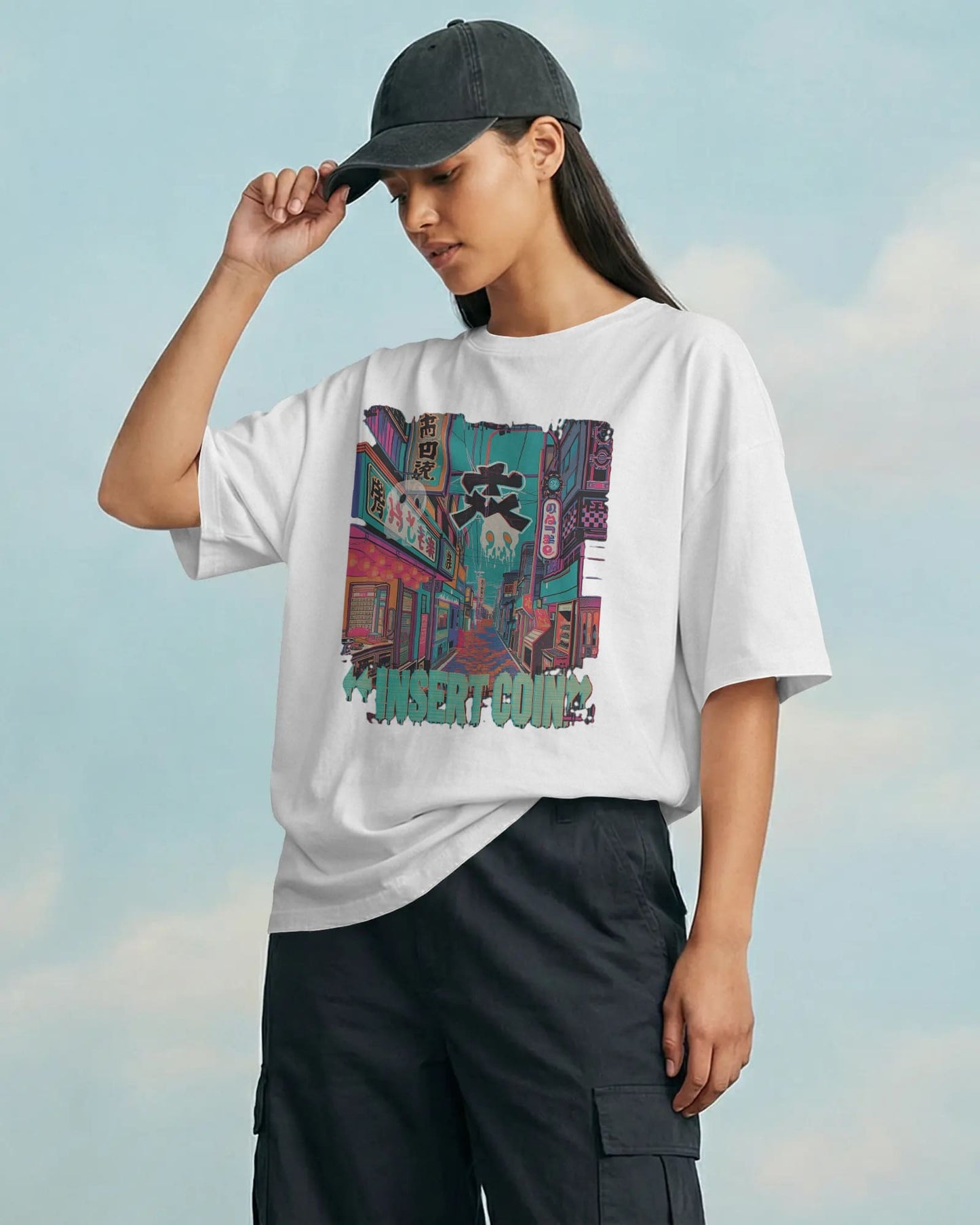 Animated Run Game- Women Oversize T-Shirt