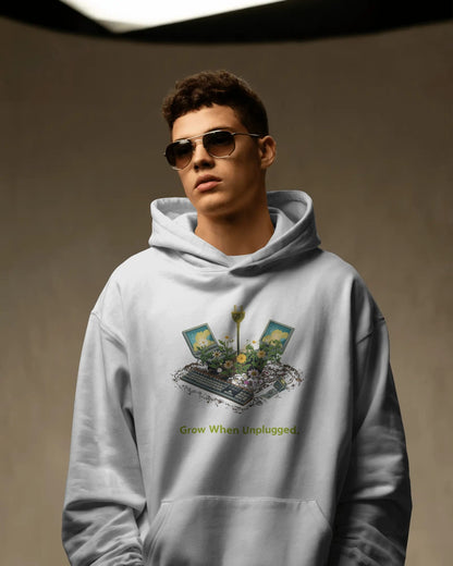 Grow When Unplugged- Men Hoodie