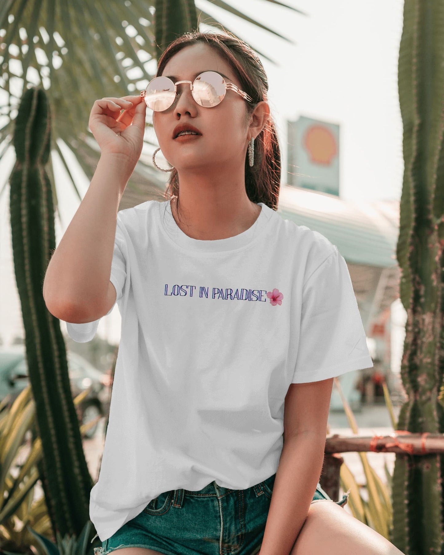 Lost in Paradise- Women Half Sleeve Round Neck T-Shirt
