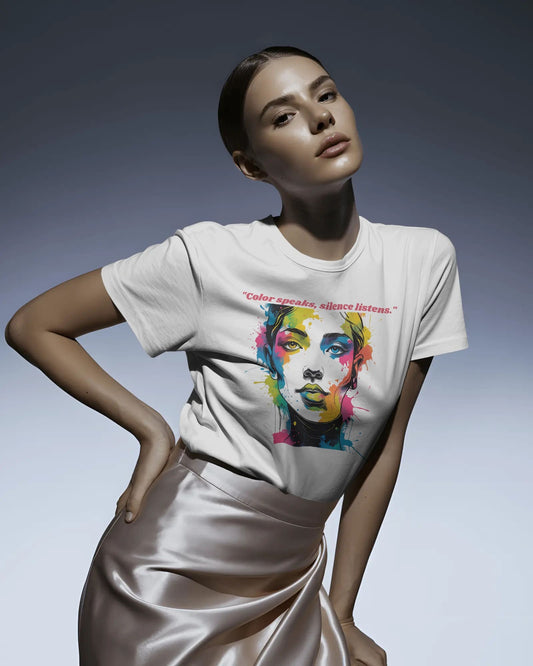 Color Speaks Women Art- Women Half Sleeve Round Neck T-shirt