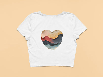 Abstract Heart- Crop Top