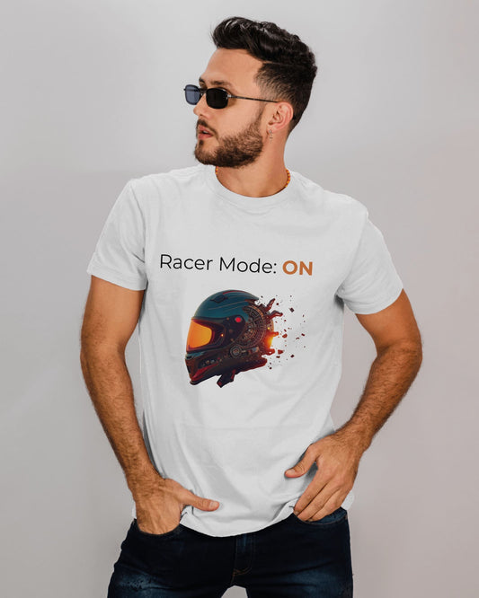 Race Mode: ON- Men Half Sleeve Round Neck T-shirt