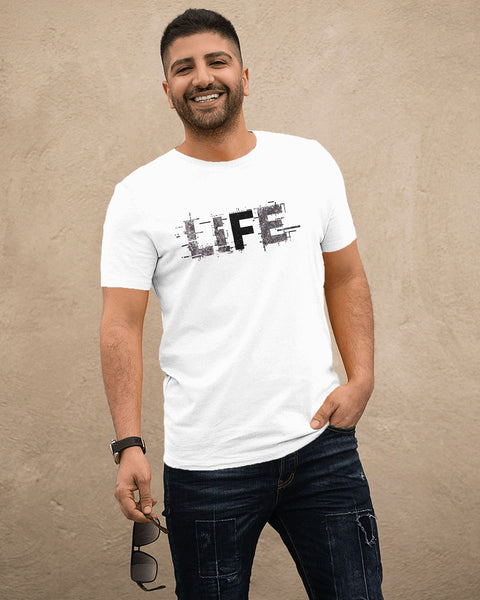 Life Abstract- Men Half Sleeve Round Neck T-Shirt