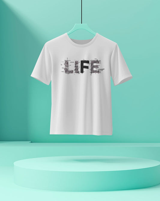Life Abstract- Men Half Sleeve Round Neck T-Shirt