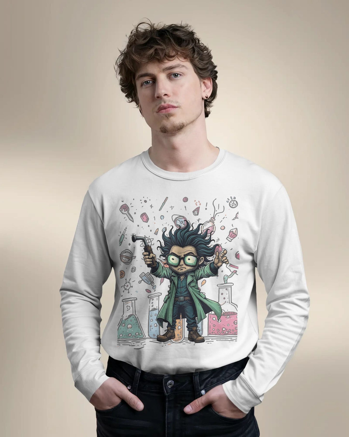 Scientists Experiment- Men Full Sleeve T-shirt