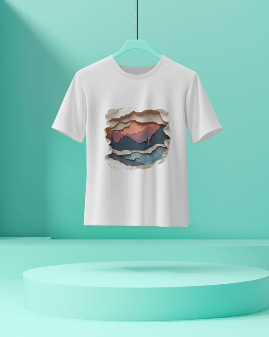 Abstract Mountain View-Men Half Sleeve Round Neck T-shirt