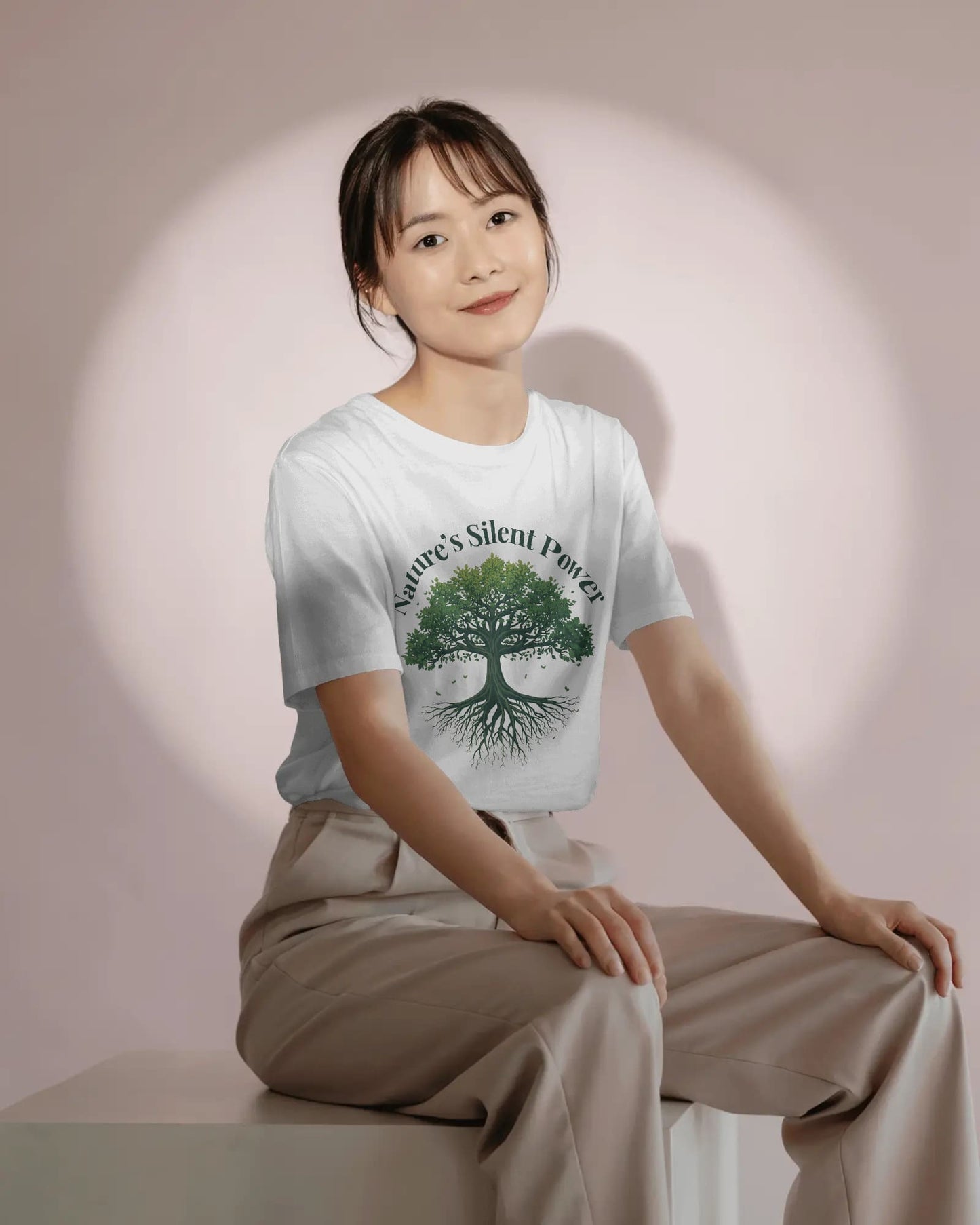 Nature's Silent Power- Women Half Sleeve Round Neck T-shirt