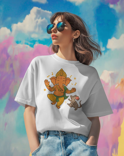 Dancing Ganesh ji with rat-W