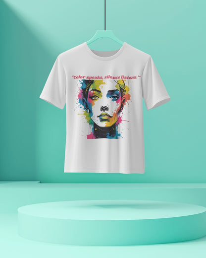 Color Speaks Women Art- Women Half Sleeve Round Neck T-shirt