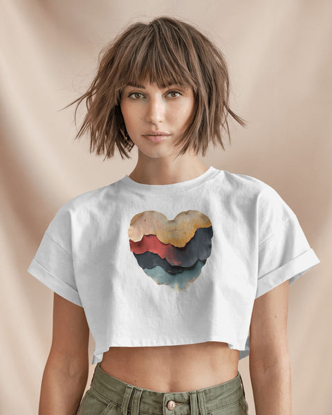 Abstract Heart- Crop Top