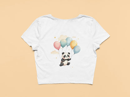 Flying Cute Panda-Crop Top